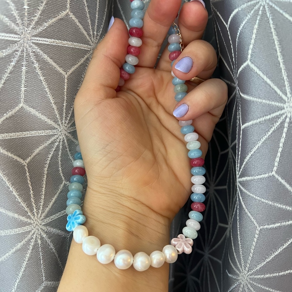 Morganite Pearl Necklace
